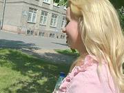 Blonde Hottie Gets Her Pussy Fucked In Public
