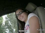 Brunette Student Suck And Fuck Big Cock In Car