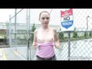 Skinny Chick Takes Off Her Top To Show Her Boobs