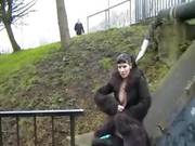 Naughty Amaelea Masturbates Her Pussy Outdoors