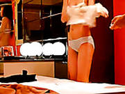 Tattooed Asian Girlfriend Changing Her Clothes In Front Of The Mirror