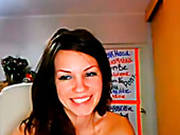 Beautiful Brunette Teen Flirting On A Web Camera