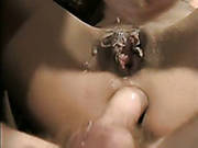 Dumpy Dark Haired Bitch Got Invaded By Two Hot Guys In Hayloft