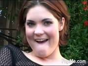 Horny Girl Enjoying Two Cocks Outdoors