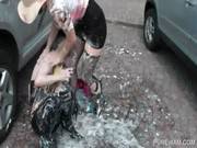 Wam Lesbo Scene In Public With Two Hoes