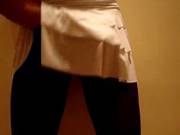 Brown Pantyhose Under Short White Skirt
200