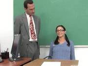Nerdy Looking Teen Gets Fucked By Her Fave Prof