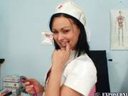 Horny Nurse Pavlina Is Dildoing Herself On Gynochairnurse Uniform Pussy Gap
