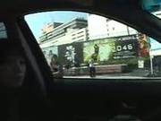 Shy Japanese Woman Shows Tits In Car