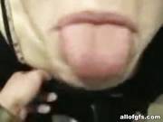 Pierced Brunette Does Handjob In Toilet
