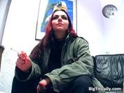 Slutty Redhead Girl Fondles Her Big Tits