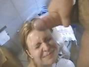 Luscious Amateur Gets Her Face Drenched With Warm Cum