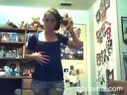 Cute Hot Teen Strips Then Fingers Her Pussy