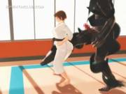 Hentai Karate Girl Gagging On A Massive D 