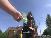Ebony Chick Fucked Outdoors For Cash