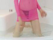 Russian Super Thin Chick On The Bath