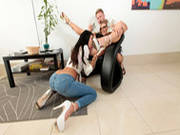 Kinky Blonde Gets Talked Into A Threesome