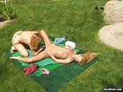 Busty Lesbians Fucking With Toys Outdoor