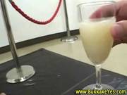 Bukkake Asian Slut Drenched In And Drinki 
