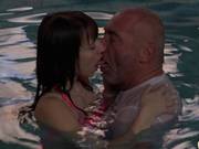 Old And Young Start Kissing In The Pool And Finish With A Great Fuck