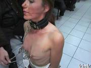 Slave Is On Her Knees Gagging Deep