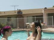Goth Lesbians Make Out In The Deep Part Of The Pool