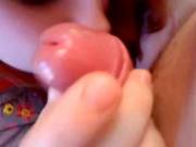 Cute Redhead Teen From Europe Is Not Shy Of Having A Camera In Her Face As She Sucks A Cock