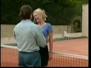 Blond Wife Is Making Love With Her Tennis Partner, While No One Is Watching Them