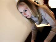 Adorable Blonde Got Spanked In Front Of Her Web Cam, While Her Boyfriend Was Watching