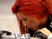 Red Haired Slut Is Having Sex With A Horny Biker, While No One Is Watching Them