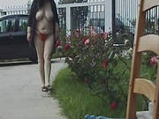 Outdoor Solo Masturbation Along A Fat Cunt