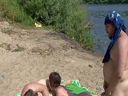 Cock Sucking Slut In Outdoor Trio