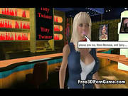 3d Cartoon Blonde Babe Gets Both Her Holes Filled