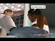 3d Cartoon Ebony Babe Uses Her Tits And Mouth On A Dick