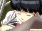Three Hentai Cuties Tied Up And Brutally Fucked In A Shed