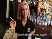 Beautiful Blonde Barmaid Flashed Tits And Fucked For Money