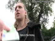 Innocent Blonde Girl Paid And Convinced To Have Sex In Public