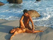 Slim Dark-haired Chick Gets Her Pussy Properly Fucked On A Beach