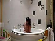 Sexy Dark Haired Hottie Gets Recorded During Shower