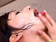 Hot Asian Shiho Gets Cum Drenched During Extreme Bukkake