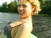 Hot Russian Bitch Cofi Undresses Outside And Has Fun