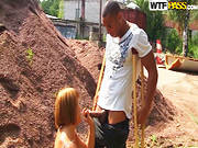 Redhead Tata Sucks Huge Black Dick In Public, Enjoying It Deep And Hard