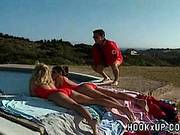 Busty Swimsuit Babes Fucking A Guy