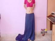Young Indian Wife Teaching How To Wear Saree