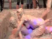 Mud Wrestling With Messy Clothed Cuties