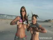 Wild Chicks Show Off Their Big Tits After Car Ride