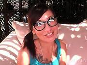 Teen Dick Starved Bitch In Glasses Giving Blowjob To Black