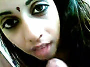 Great Blowjob By The Dark Haired Indian Bitch To Her Bf