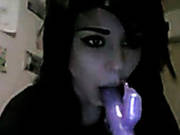 Raven Haired Emo Bitch Is Gonna Fuck Her Pussy With Sex Toy