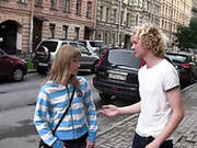 Young Blonde Gives Good Deeptroat Blowjob To One Strange Dude